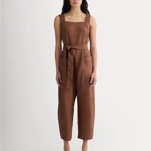 Everlane The Utility Coveralls in Linen - Cedarwood, size 14